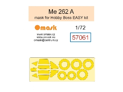 Messerschmitt Me 262 A - Mask Set (For Hobby Boss Easy Kits) - image 1