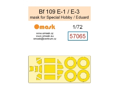 Messerschmitt Bf-109 E-1 / E-3 - Mask Set (For Special Hobby And Eduard Kits) - image 1