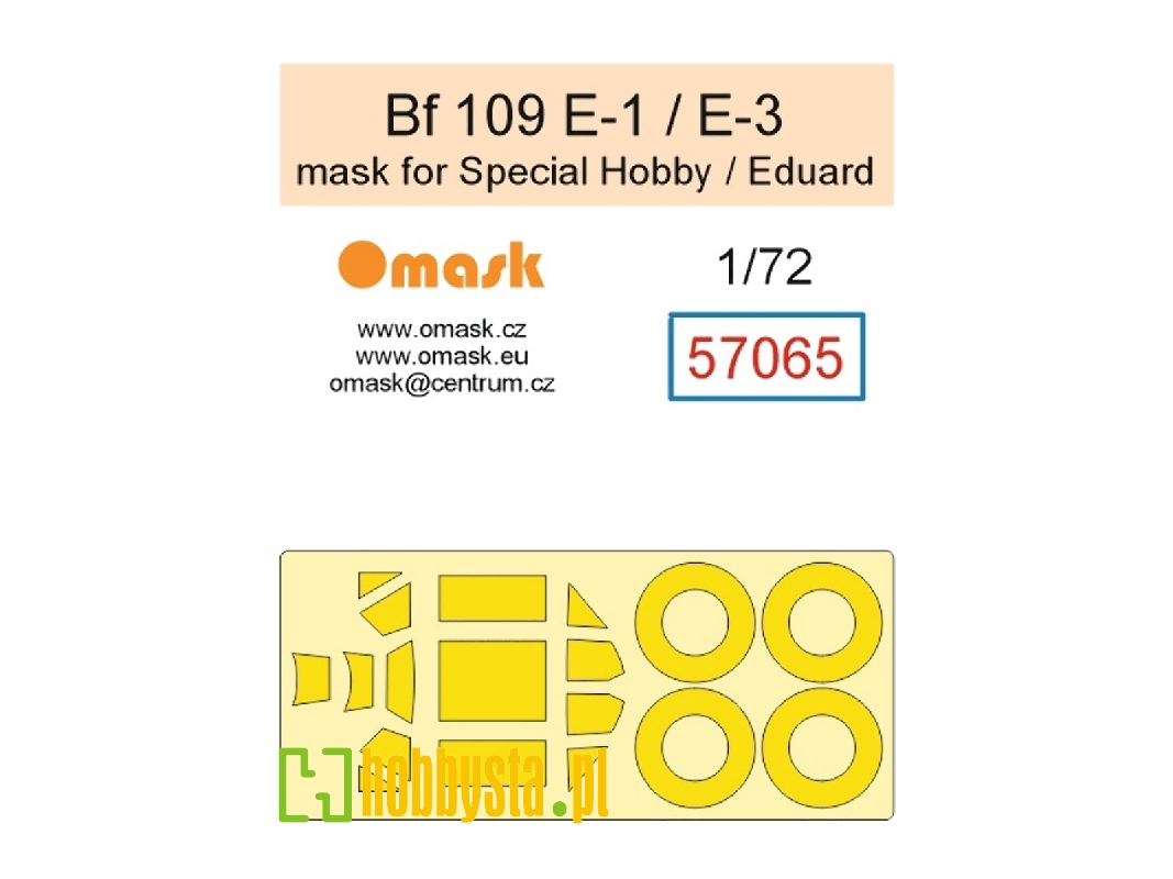 Messerschmitt Bf-109 E-1 / E-3 - Mask Set (For Special Hobby And Eduard Kits) - image 1