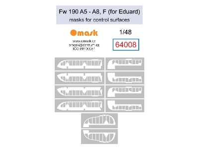 Focke-wulf Fw-190 A5-a8 / F Masks For Control Surfaces (For Eduard Kits) - image 1