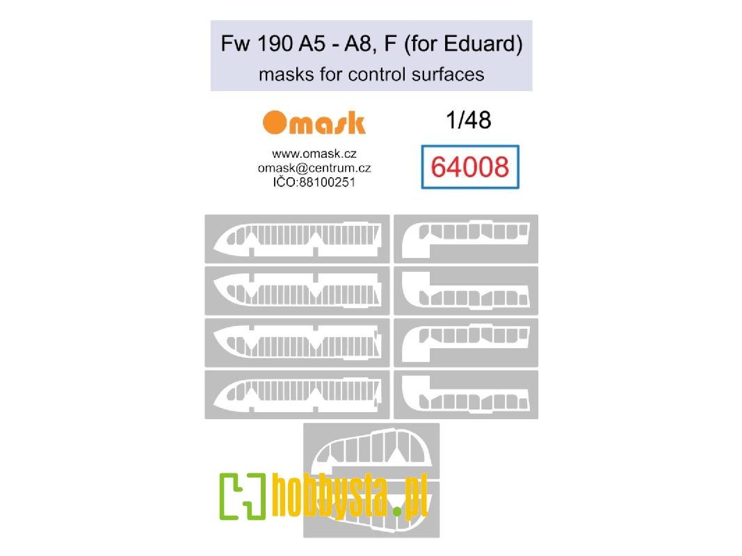 Focke-wulf Fw-190 A5-a8 / F Masks For Control Surfaces (For Eduard Kits) - image 1