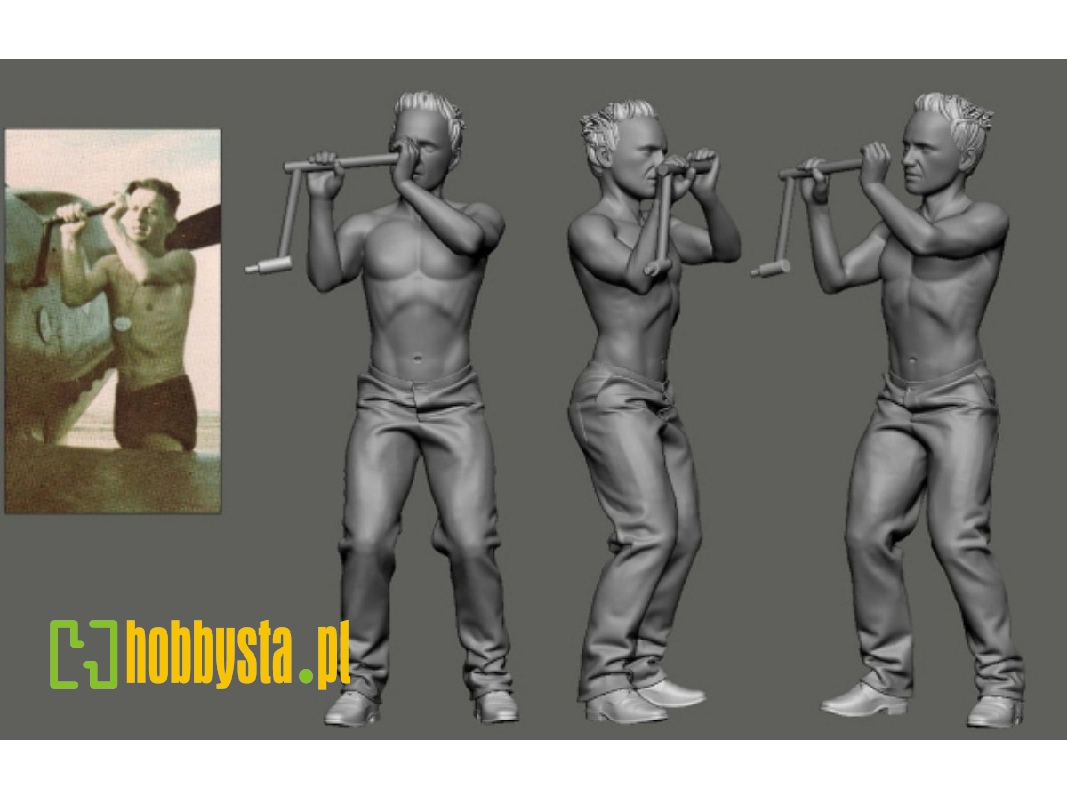 German Wwii Luftwaffe Ground Crew - Crank Bf-109 - image 1