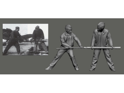 German Wwii Luftwaffe Ground Crew - Mg Cleaner (2 Figures) - image 1
