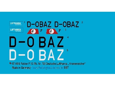 Junkers / Fokker F.13 - Wk. Nr. 738 German Lufthansa "kronenreicher" - image 1