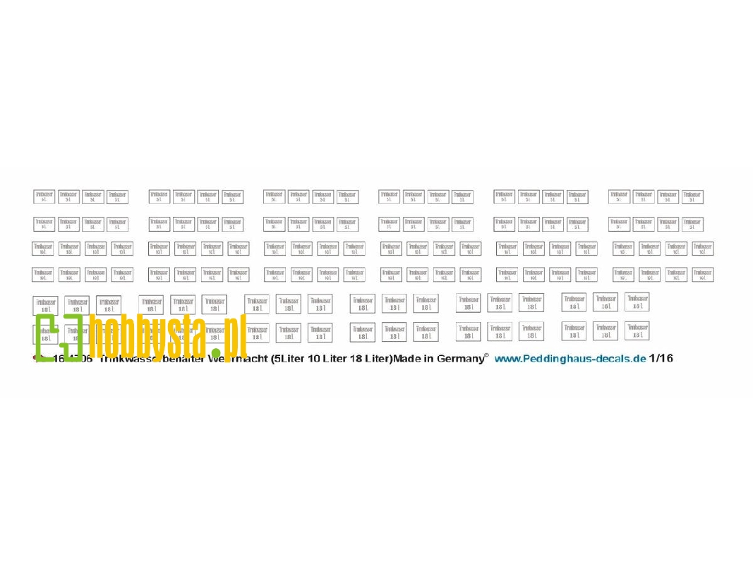 Labels For Drinking Water Tank Wehrmacht (5 / 10 Amd 18 L) - image 1