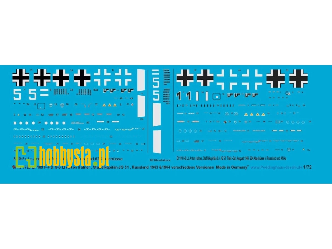 Messerschmitt Bf-109 F-4 / F-6 - Lt Anton Hafner Staffelkapitän 8/Jg 51, Russia 1943-1944 - image 1