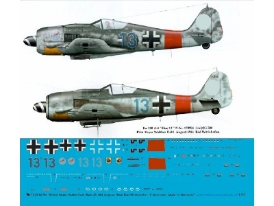 Focke Wulf Fw 190 A-8 - Major Walter Dahl Stab Jg 300 , August 1944 Bad Wörishofen , 2 Versionen - image 1