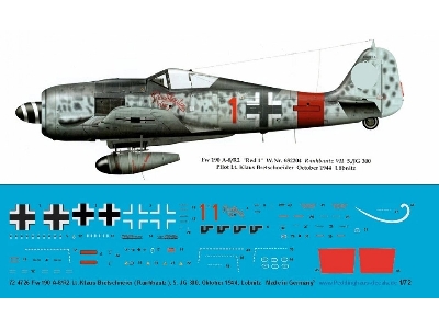 Focke Wulf Fw 190 A-8 / R2 - Lt. Klaus Bretschneier ( Rauhbautz) , 5. Jg 300, October 1944, Löbnitz - image 1