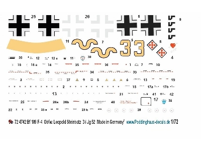 Messerschmitt Bf-109 F-4 - Obfw. Leopold Steinbatz 3. Jg 52 , Juni 1942 - image 1