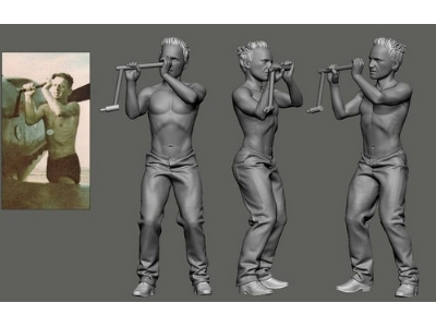 German Wwii Luftwaffe Ground Crew - Crank Bf-109 - image 1