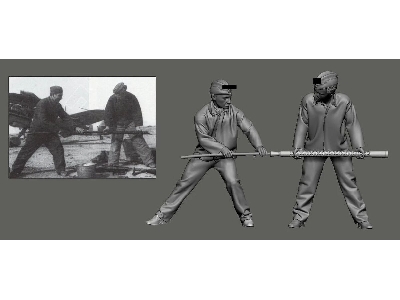 German Wwii Luftwaffe Ground Crew - 2 Mg Cleaner (2 Figures) - image 1
