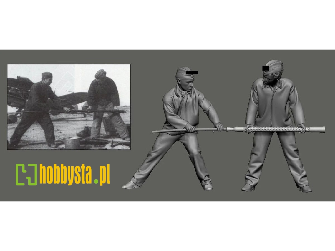 German Wwii Luftwaffe Ground Crew - 2 Mg Cleaner (2 Figures) - image 1