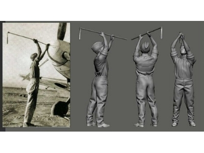 German Wwii Luftwaffe Ground Crew - Cannon Cleaner - image 1