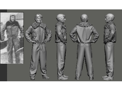 Wwi - N 124 Lafayette Escadrille - Bert Hall (1 Figure / 3d-printed) - image 1