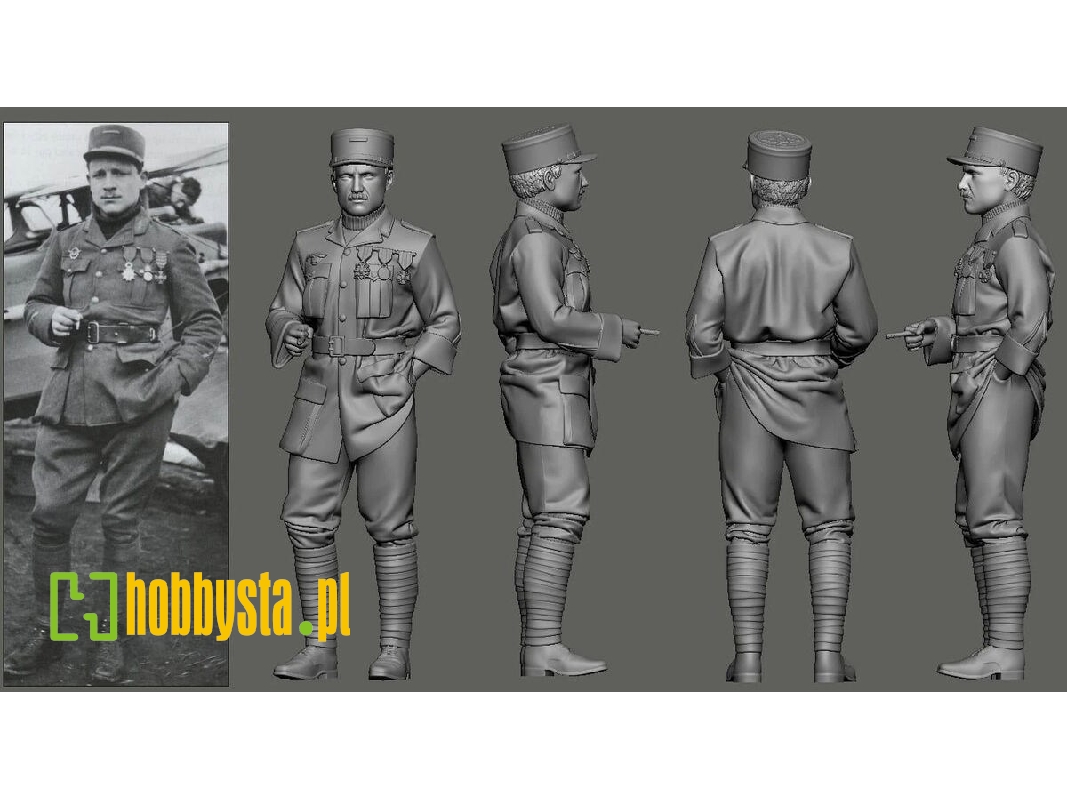 Wwi - N 124 Lafayette Escadrille - Raoul Lufbery (1 Figure / 3d-printed) - image 1