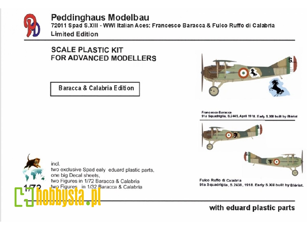Spad S.Xiii - Italian Wwi Aces: Francesco Baracca & Fulco Ruffo Di Calabria - image 1