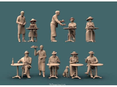 10 Restaurant Guests And Tables & Chairs - image 1