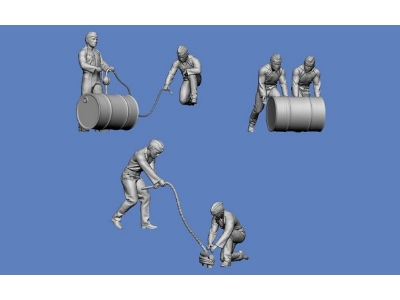 6 Marines Refueling The Explosive Boat Linse And Gasoline Barrels - image 1