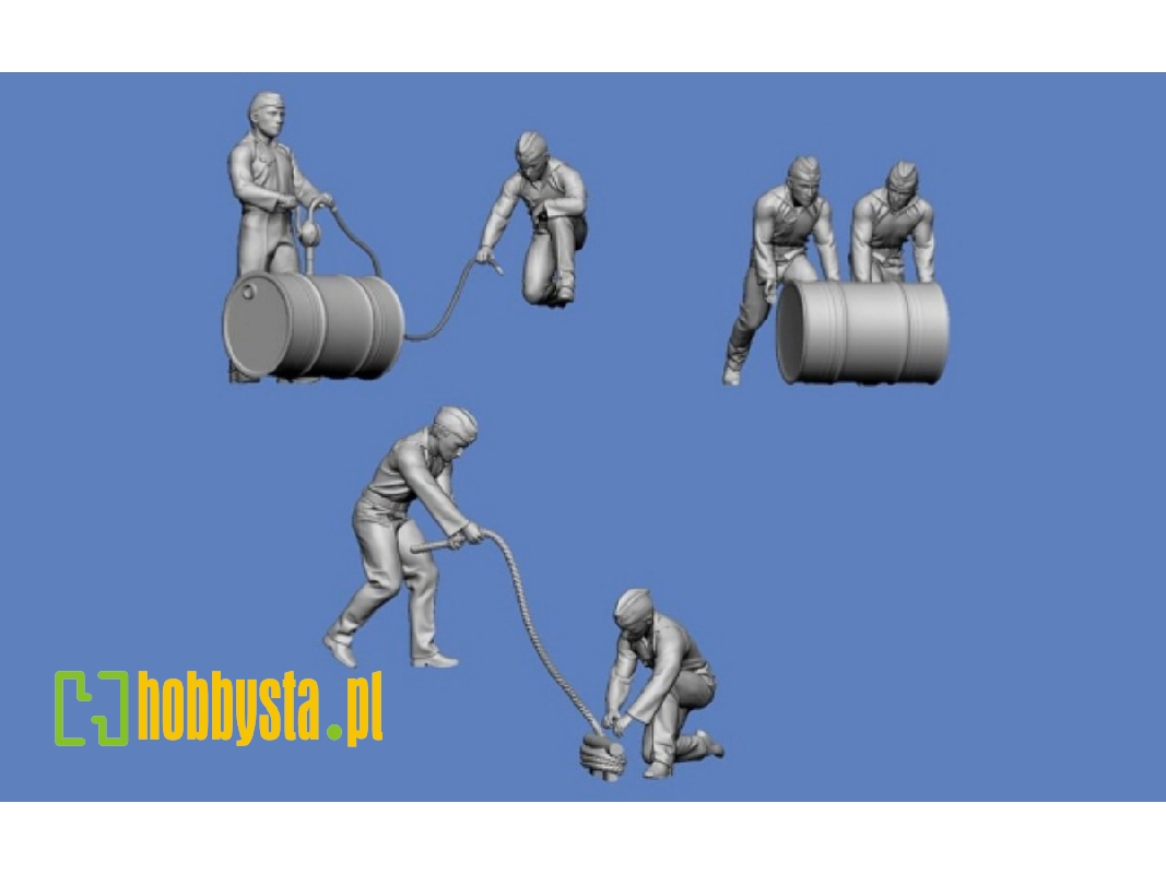 6 Marines Refueling The Explosive Boat Linse And Gasoline Barrels - image 1