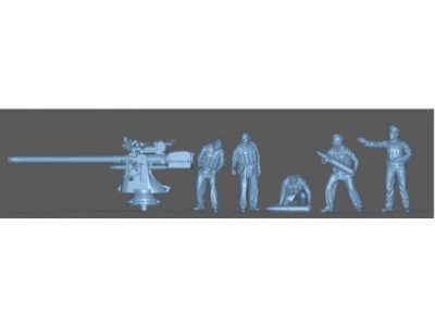 German 8,8 Cm U-boot Gun With 5 U-boot Crew Members (3d-pritned) - image 1