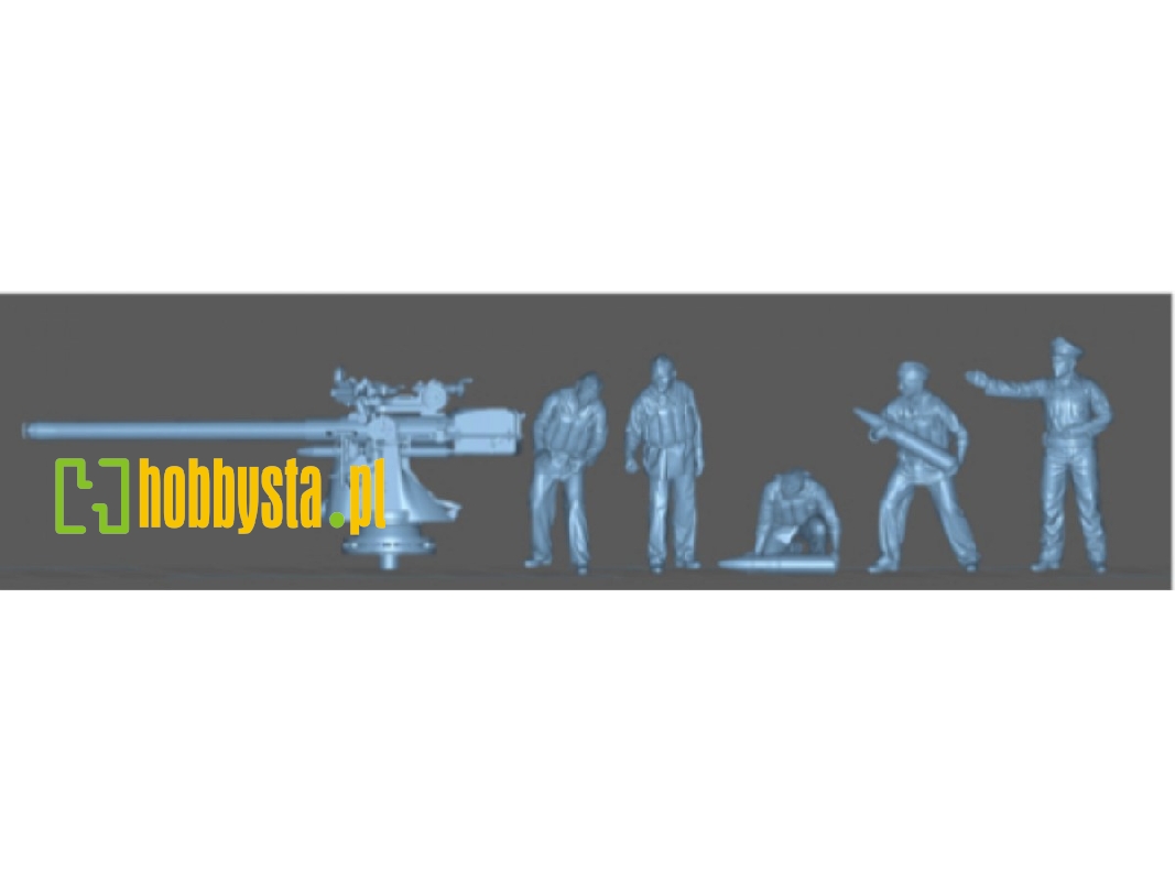 German 8,8 Cm U-boot Gun With 5 U-boot Crew Members (3d-pritned) - image 1