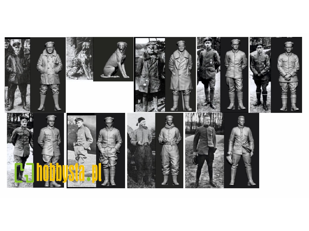 German Wwi Aces Jastas 5 And Jasta 11 (9 Figures / 3d-pritned) - image 1
