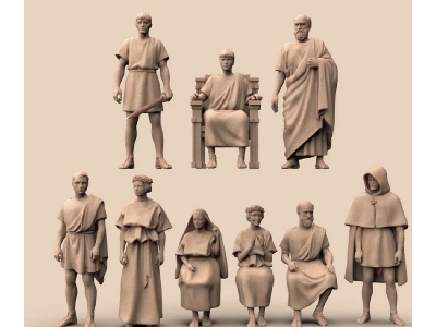 Roman Civilians (9 Figures / 3d-pritned) - image 1