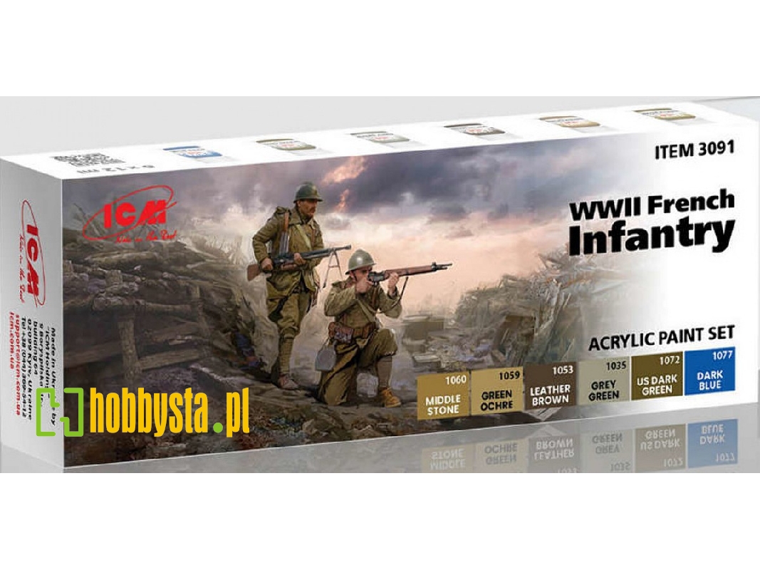 Acrylic Paint Set For WWII French Infantry - image 1