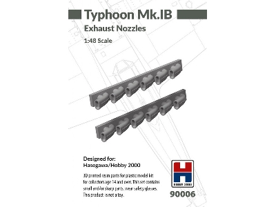 Hawker Typhoon Mk. Ib - Exhaust Nozzles (For Hasegawa And Hobby 2000 Kits / 3d-printed) - image 1