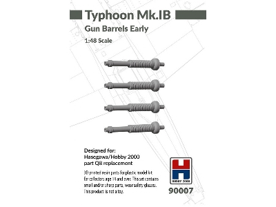 Hawker Typhoon Mk. Ib - Gun Barrels Early (For Hasegawa And Hobby 2000 Kits / 3d-printed) - image 1