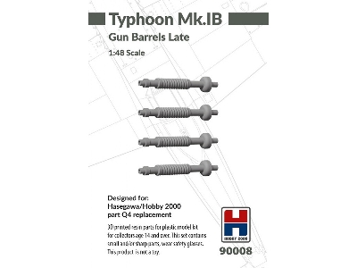 Hawker Typhoon Mk. Ib - Gun Barrels Late (For Hasegawa And Hobby 2000 Kits / 3d-printed) - image 1