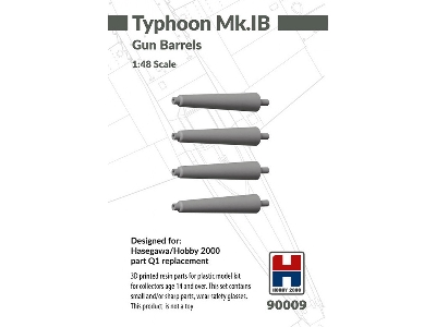 Hawker Typhoon Mk. Ib - Gun Barrels (For Hasegawa And Hobby 2000 Kits / 3d-printed) - image 1
