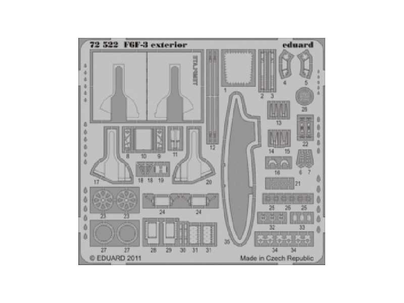 F6F-3 exterior 1/72 - Eduard - image 1