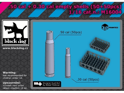 Empty Shells For .50 Cal And .30 Cal Machine Guns (50 + 50 Pcs) - image 1