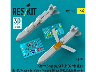Storm Shadow/Scalp Eg Missiles For Su-24, Tornado, Eurofighter Typhoon, Mirage 2000, Rafale, Nimrod (2 Pcs / 3d Printed) - image