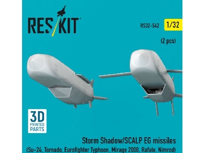 Storm Shadow/Scalp Eg Missiles For Su-24, Tornado, Eurofighter Typhoon, Mirage 2000, Rafale, Nimrod (2 Pcs / 3d Printed) - image