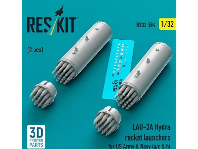 Lau-3 A Hydra Rocket Launchers For Us Army & Navy (A/C & H) (2 Pcs / 3d Printed) - image 1