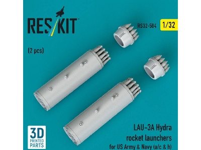 Lau-3 A Hydra Rocket Launchers For Us Army & Navy (A/C & H) (2 Pcs / 3d Printed) - image 2