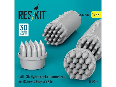 Lau-3 A Hydra Rocket Launchers For Us Army & Navy (A/C & H) (2 Pcs / 3d Printed) - image 3