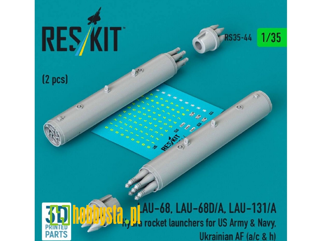 Lau-68 / Lau-68d/A And Lau-131/A Hydra Rocket Launchers For Us Army & Navy, Ukrainian Af (A/C & H) (2 Pcs / 3d Printed) - image 