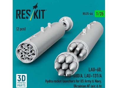 Lau-68 / Lau-68d/A And Lau-131/A Hydra Rocket Launchers For Us Army & Navy, Ukrainian Af (A/C & H) (2 Pcs / 3d Printed) - image 