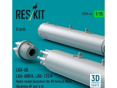 Lau-68 / Lau-68d/A And Lau-131/A Hydra Rocket Launchers For Us Army & Navy, Ukrainian Af (A/C & H) (2 Pcs / 3d Printed) - image 