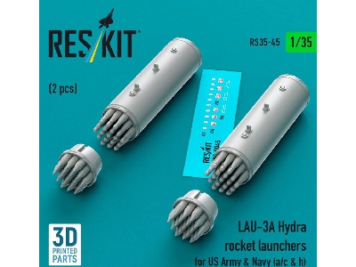 Lau-3 A Hydra Rocket Launchers For Us Army & Navy (A/C & H) (2 Pcs / 3d Printed) - image 1
