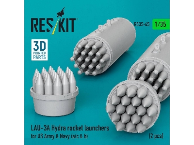 Lau-3 A Hydra Rocket Launchers For Us Army & Navy (A/C & H) (2 Pcs / 3d Printed) - image 3