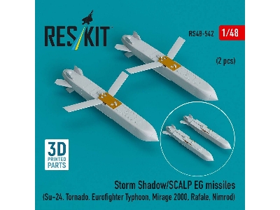 Storm Shadow/Scalp Eg Missiles For Su-24, Tornado, Eurofighter Typhoon, Mirage 2000, Rafale, Nimrod (2 Pcs / 3d Printed) - image