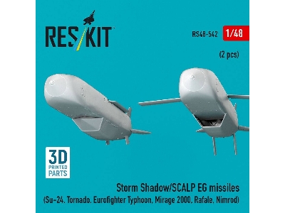 Storm Shadow/Scalp Eg Missiles For Su-24, Tornado, Eurofighter Typhoon, Mirage 2000, Rafale, Nimrod (2 Pcs / 3d Printed) - image