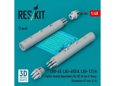 Lau-68 / Lau-68d/A And Lau-131/A Hydra Rocket Launchers For Us Army & Navy, Ukrainian Af (A/C & H) (2 Pcs / 3d Printed) - image 