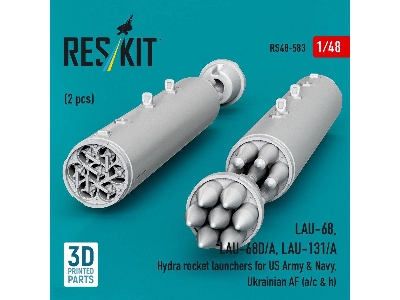 Lau-68 / Lau-68d/A And Lau-131/A Hydra Rocket Launchers For Us Army & Navy, Ukrainian Af (A/C & H) (2 Pcs / 3d Printed) - image 