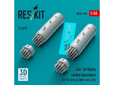 Lau-3 A Hydra Rocket Launchers For Us Army & Navy (A/C & H) (2 Pcs / 3d Printed) - image 1