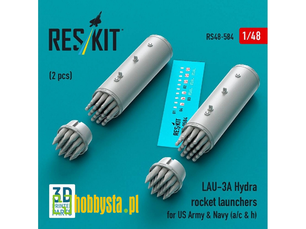 Lau-3 A Hydra Rocket Launchers For Us Army & Navy (A/C & H) (2 Pcs / 3d Printed) - image 1